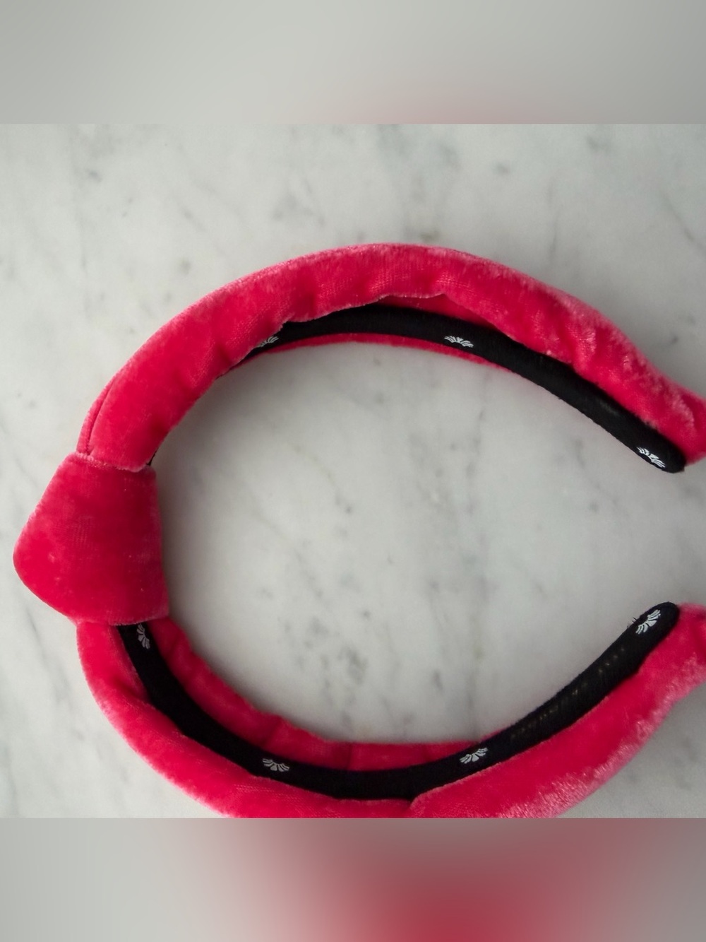 Lele Sadoughi Hot Pink Plush Velvet Kids Headband